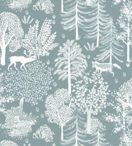 Ballad Wallpaper by Caselio Bleu Clair Blanc