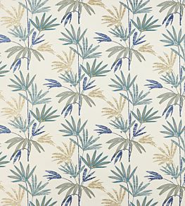 Bamboo Palm Fabric by Jane Churchill Blue