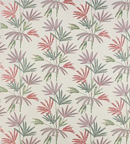 Bamboo Palm Fabric by Jane Churchill Pink/Aqua