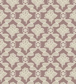Barace Wallpaper by Farrow & Ball School House White / Sulking Room Pink
