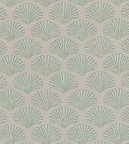 Scallop Shell Fabric by Barneby Gates Plaster/Green