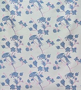 Vintage Bird Trail Fabric by Barneby Gates Blue/Pink