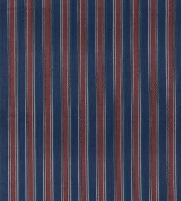 Barrington Stripe Fabric by Mulberry Home Indigo/Red