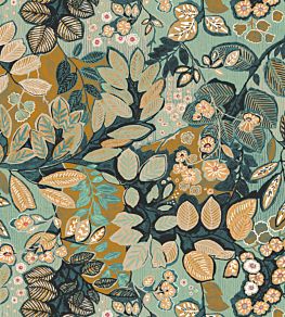 Belle De Nuit Wallpaper by Casamance Menthe/Moutarde