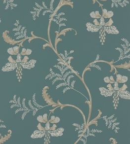 Bellflower Wallpaper by Colefax and Fowler Navy