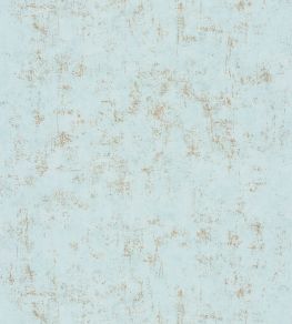 Benton Uni Metallic Wallpaper by Caselio Bleu topaze dore