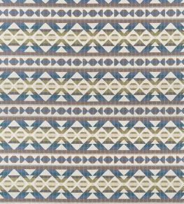 Berber Blanket Fabric by Thibaut Green and Blue