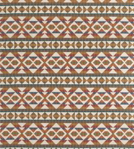 Berber Blanket Fabric by Thibaut Ochre and Brown