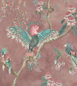 Birds In Paradise Wallpaper by Brand McKenzie Old Rose