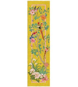 Birdsong Runner Rug by Wendy Morrison Yellow