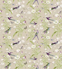 Menagerie Fabric by Blendworth Green/Neutral/Purple