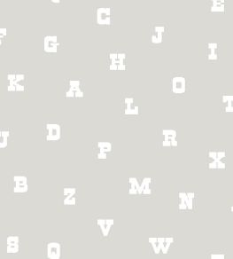 Block Alphabet Wallpaper by Today Interiors Grey