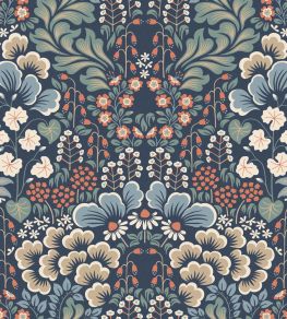 Blomstervall Wallpaper by Borastapeter Blue