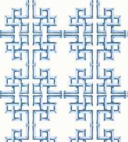 Boca Bamboo Wallpaper by Thibaut Blue