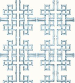 Boca Bamboo Wallpaper by Thibaut Spa Blue