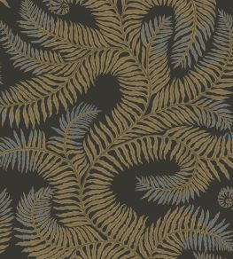 Bombe's Fernery Wallpaper by Josephine Munsey Olive and Dark Grey