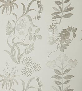 Botanical Stripe Wallpaper by Liberty Pewter White