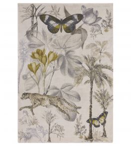 Botany Rug by Clarke & Clarke Charcoal/Chartreuse
