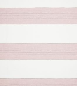 Broad Stripe Linen Fabric by Volga Linen Tea Rose/White