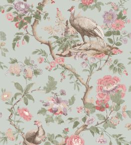 Broughton Rose Wallpaper by GP & J Baker Aqua