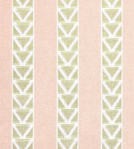 Burton Stripe Fabric by Anna French Blush and Green