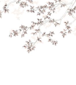 Calming Leaves Mural by Casadeco Rose Nude
