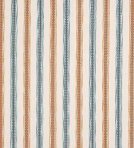 Camber Stripe Fabric by Jane Churchill Teal/Rust