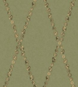 Cammei Wallpaper by Cole & Son Antique Gold on Olive