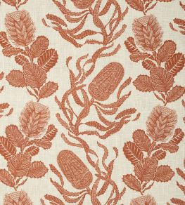 Cape Botanical Fabric by Volga Linen Terracotta/Oyster