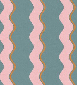 Cari Wave Fabric by Woodchip & Magnolia Marine Blue