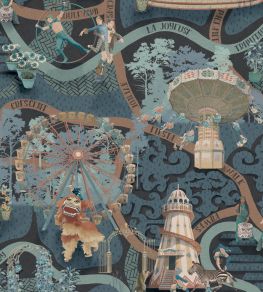Carnival Map Wallpaper by Brand McKenzie Sapphire