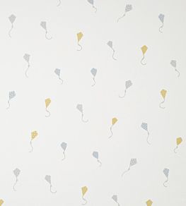 Cerfs Volants Fabric by Casadeco Bleu/Moutarde
