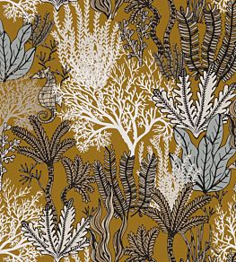 Posidonie Wallpaper by Casamance Moutarde