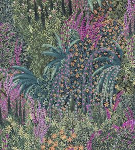 Cascade Linen Union Fabric by Cole & Son Teal & Viridian