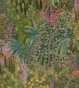 Cascade Velvet Fabric by Cole & Son Leaf Green