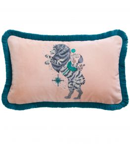 Caspian Cushion 50 x 30cm by Clarke & Clarke Blush