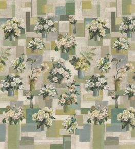 Celadon Vase Grasscloth Mural by Designers Guild Celadon