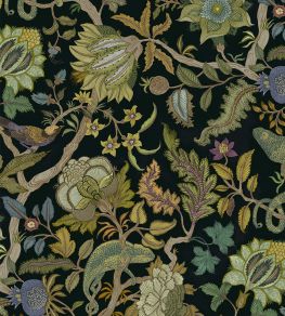 Chameleon Trail Wallpaper by Josephine Munsey Black and Green