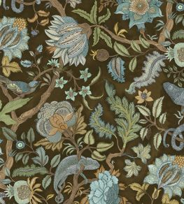 Chameleon Trail Wallpaper by Josephine Munsey Dark Brown and Blue