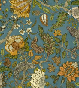 Chameleon Trail Fabric by Josephine Munsey Teal and Orange