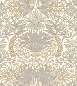 Chardon Wallpaper by Casamance Blanc / Dore