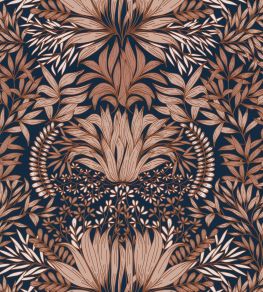 Chardon Wallpaper by Casamance Bleu / Rouille