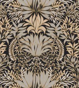 Chardon Wallpaper by Casamance Noir / Dore