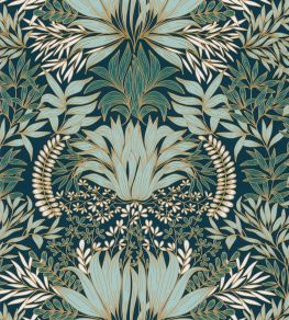 Chardon Wallpaper by Casamance Petrole / Celadon