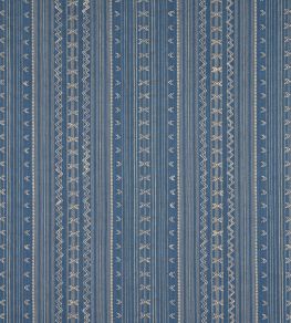 Charter Stripe Embroidery Fabric by Thibaut Navy