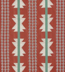 Chimayo Fabric by Osborne & Little Terracotta/Teal