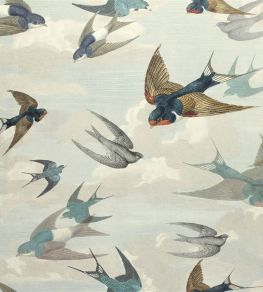 Chimney Swallows Wallpaper by Designers Guild Sky Blue