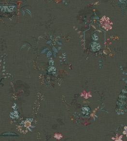 Chinese Porcelain Wallpaper by Eijffinger Dark Green