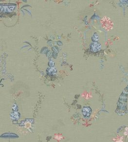 Chinese Porcelain Wallpaper by Eijffinger Light Green