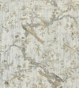 Chintz Lustre Wallpaper by Zoffany Quartz grey
